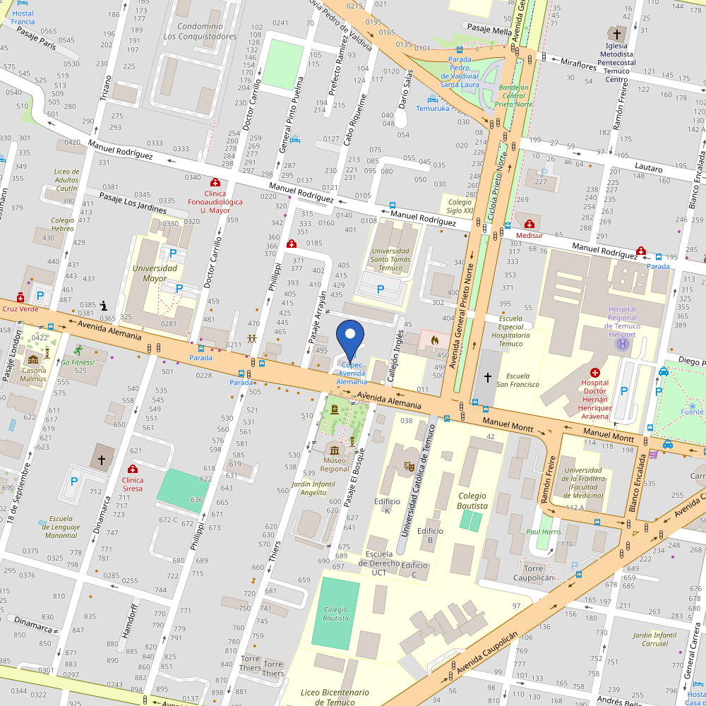 Mapa da estação Copec Avenida Alemania