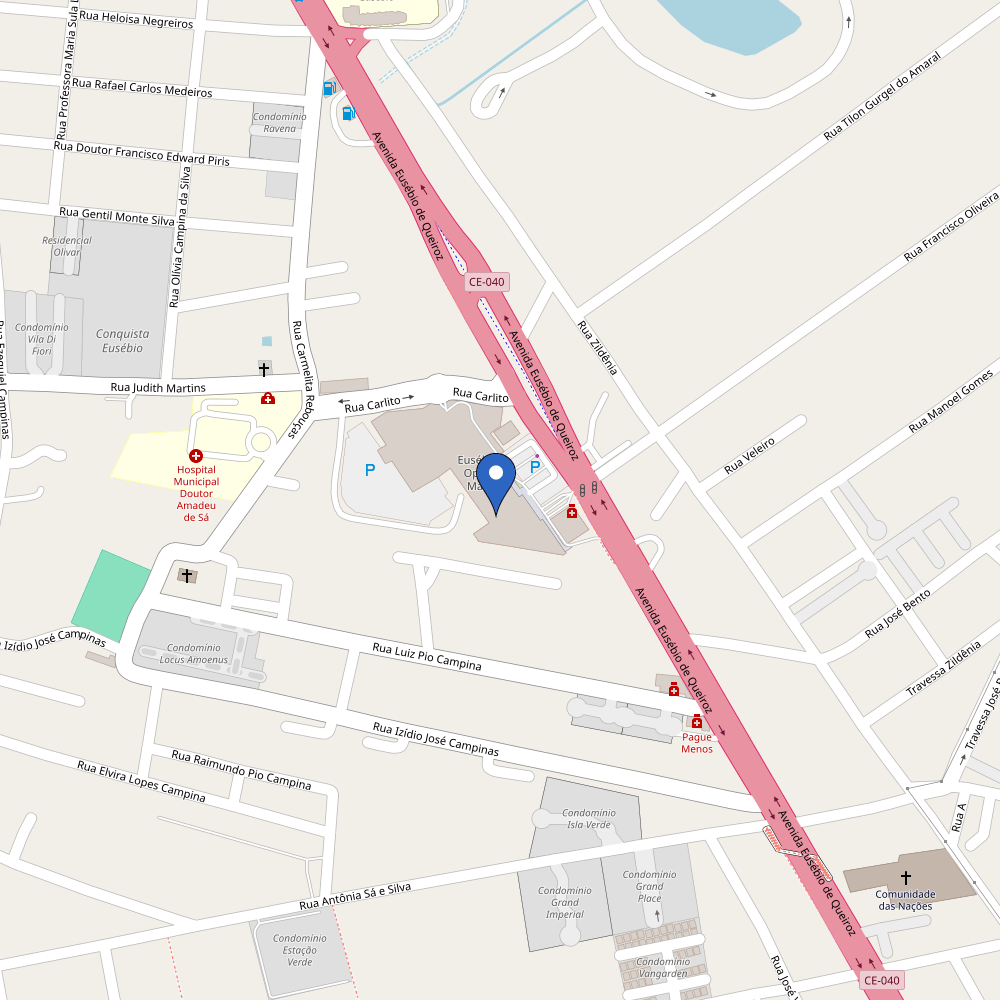 Mapa da estação Shopping Eusébio