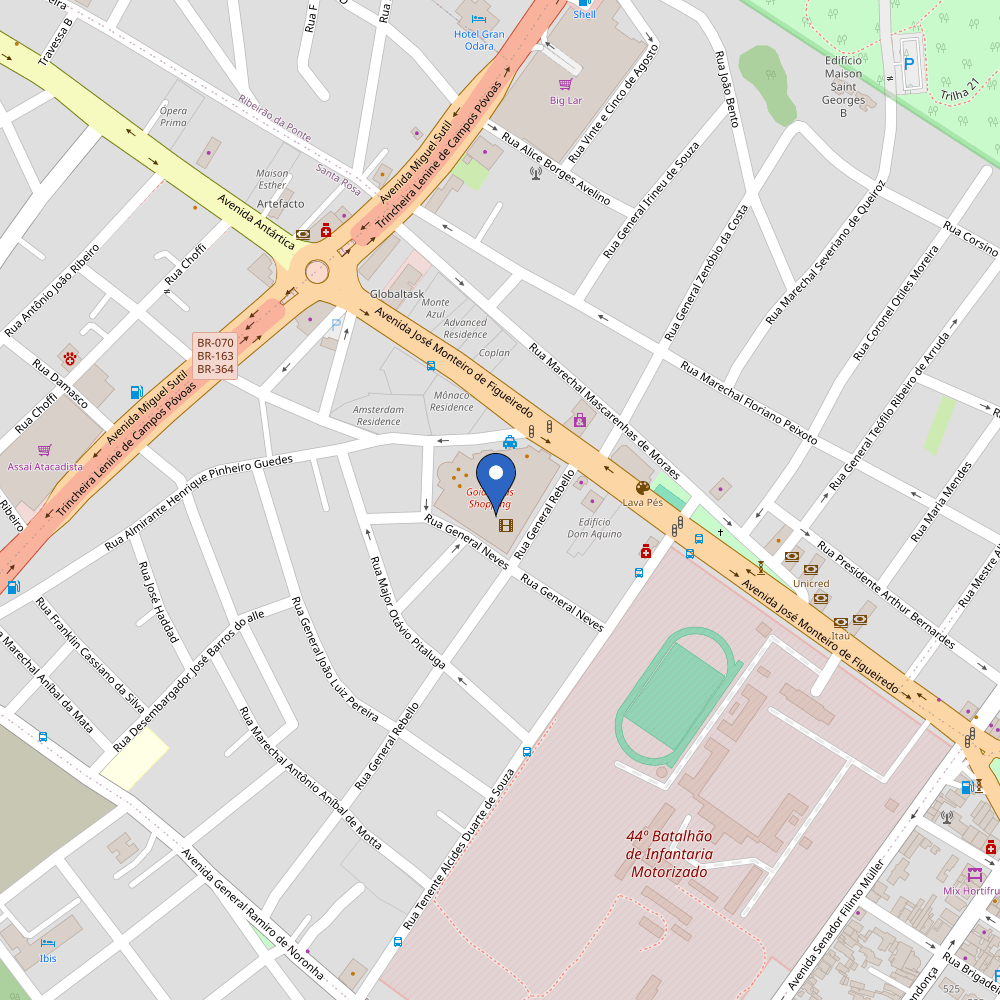 Mapa da estação Goiabeiras Shopping
