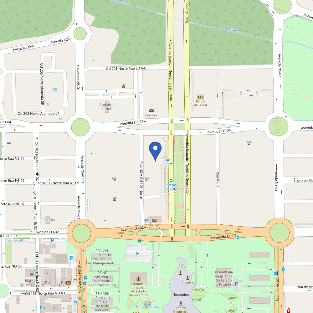 Mapa da estação Nacional Inn Palmas