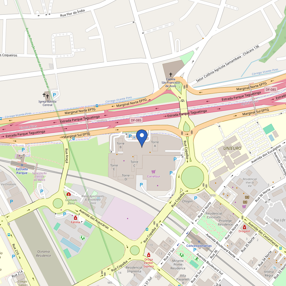 Mapa da estação DF Plaza Shopping