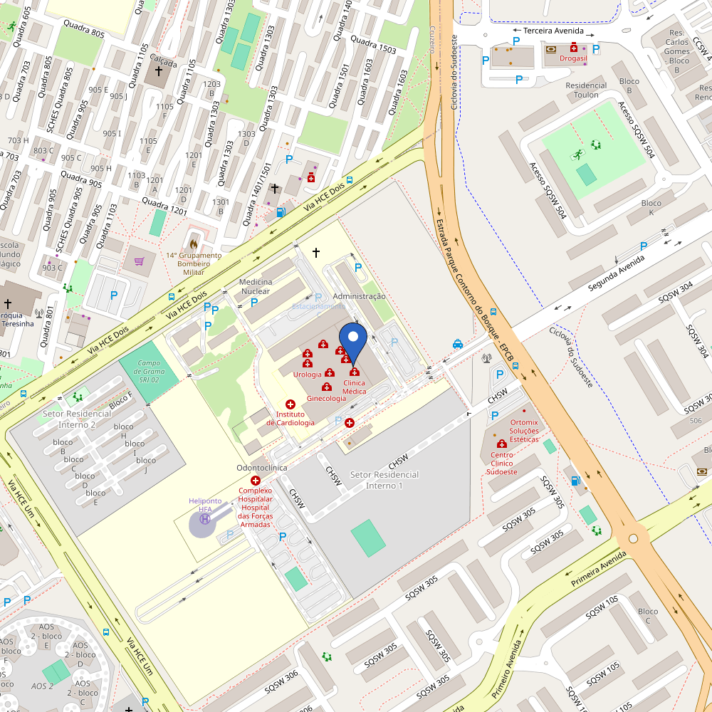 Mapa da estação HFA - Hospital Das Forças Armadas