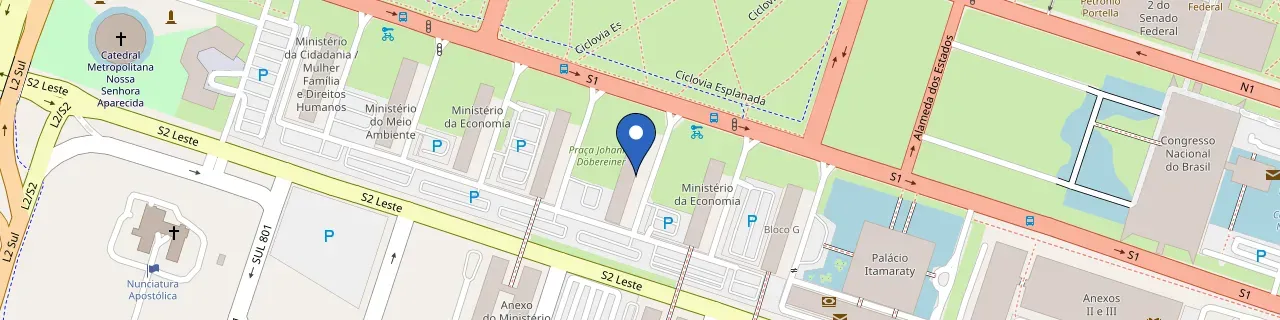 Mapa da estação Ministério Da Ciência E Tecnologia