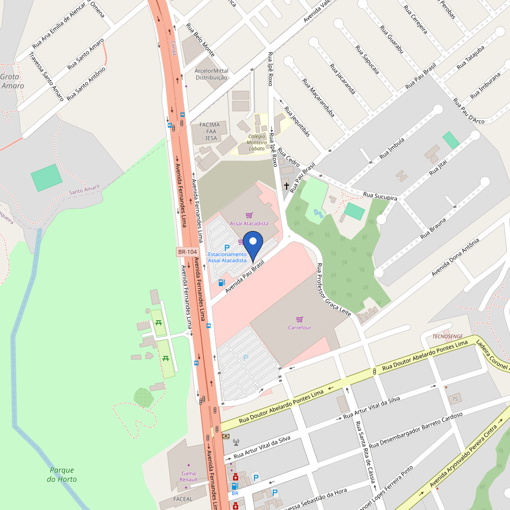 Mapa da estação Assai Atacadista