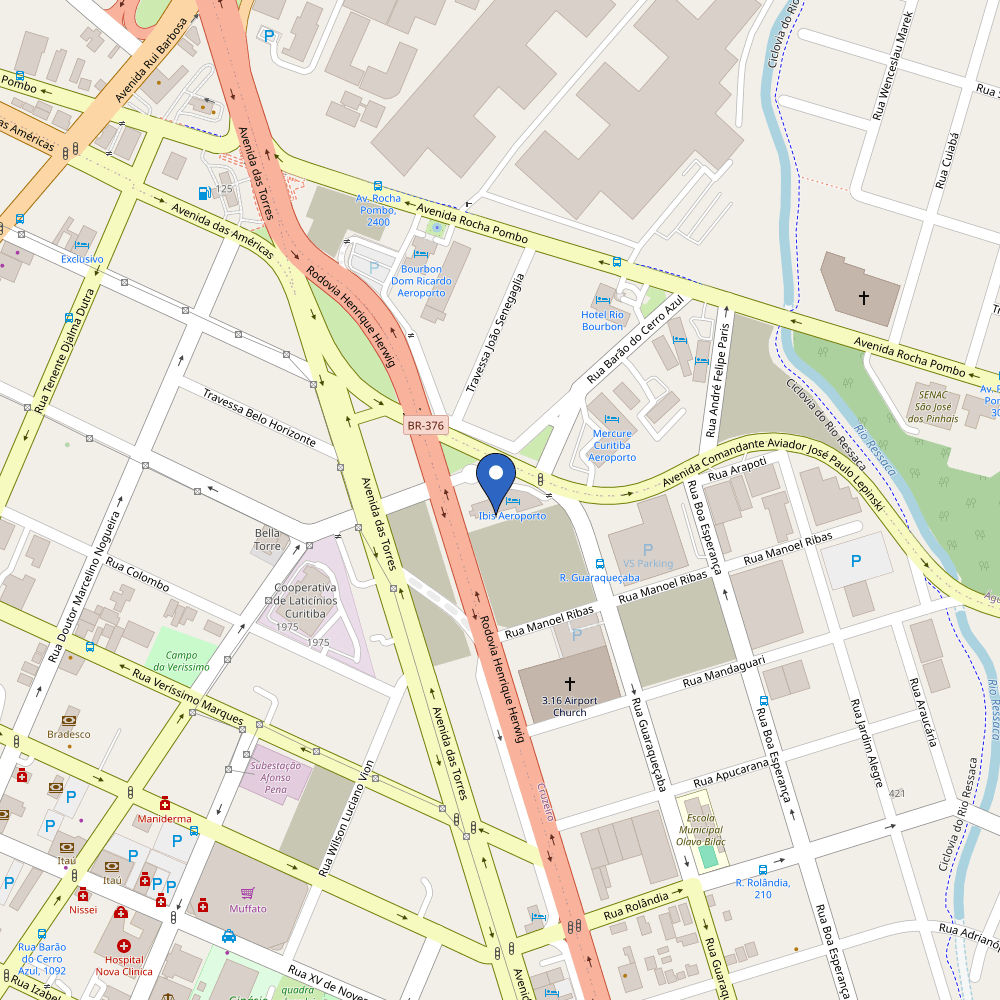 Mapa da estação Ibis Aeroporto Curitiba