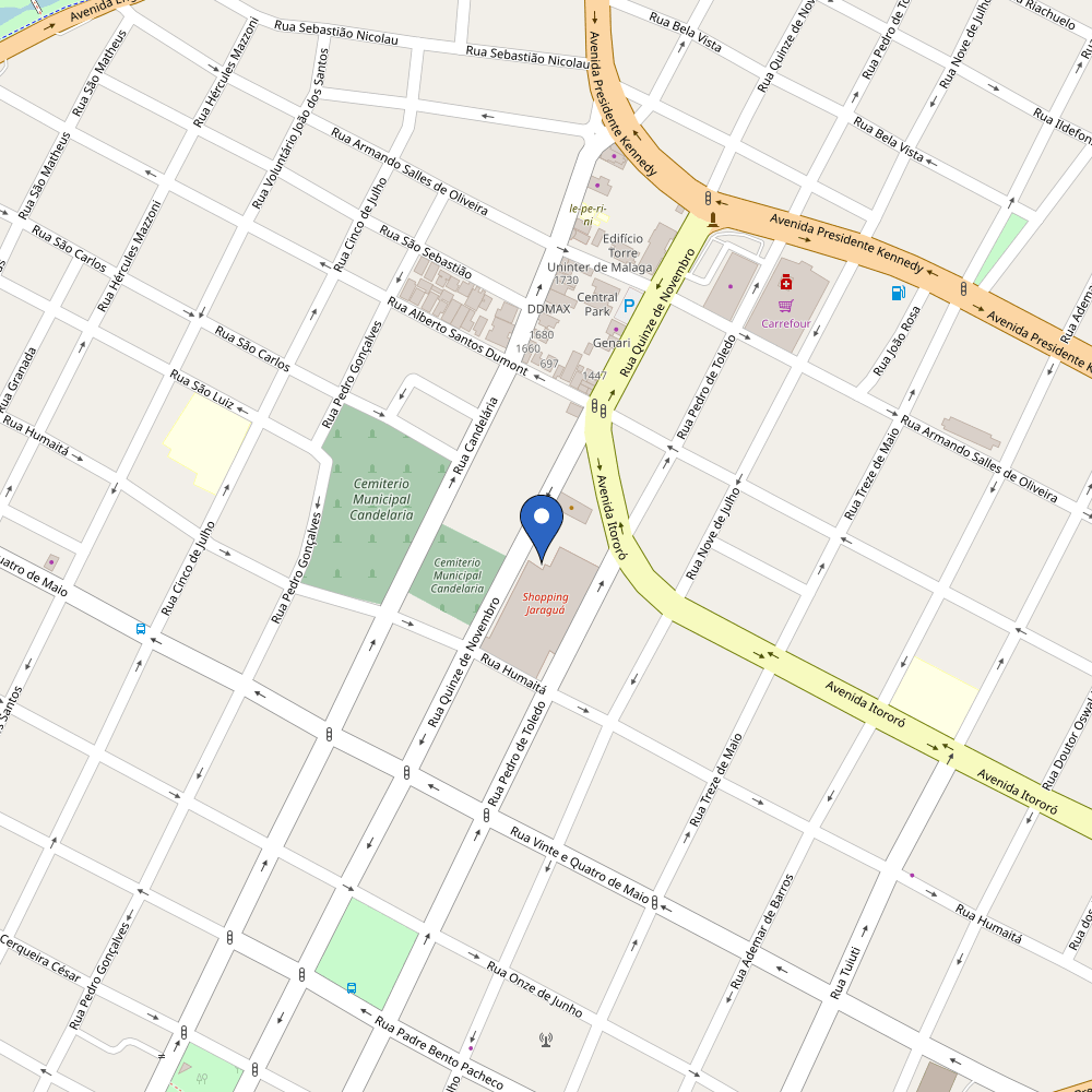 Mapa da estação Shopping Jaraguá
