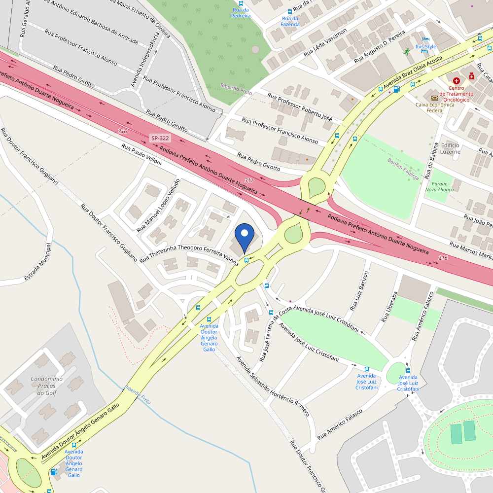 Mapa da estação Pão De Açúcar Nova Aliança