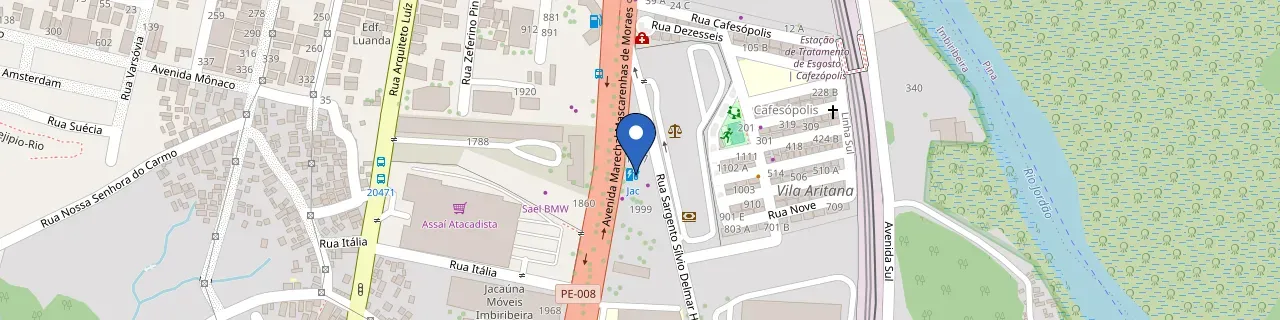 Mapa da estação Jac Motors Recife
