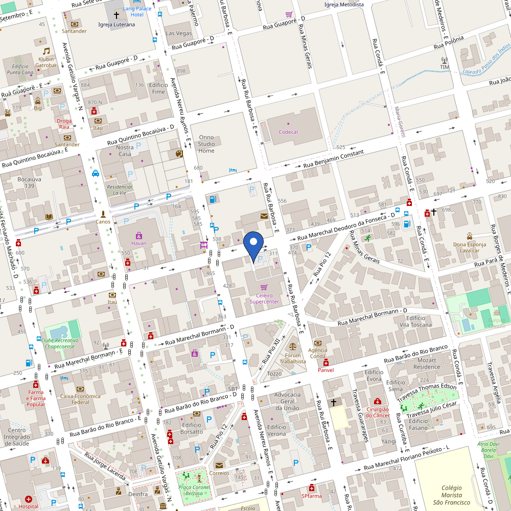 Mapa da estação Celeiro Centro