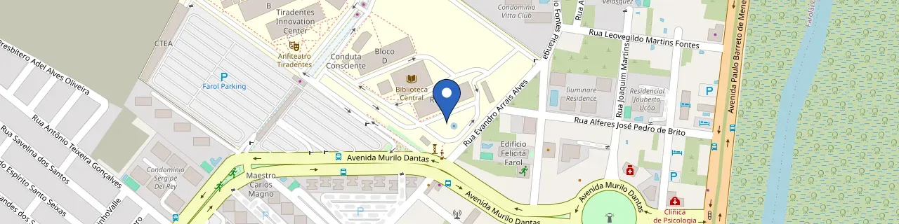 Mapa da estação Universidade Tiradentes