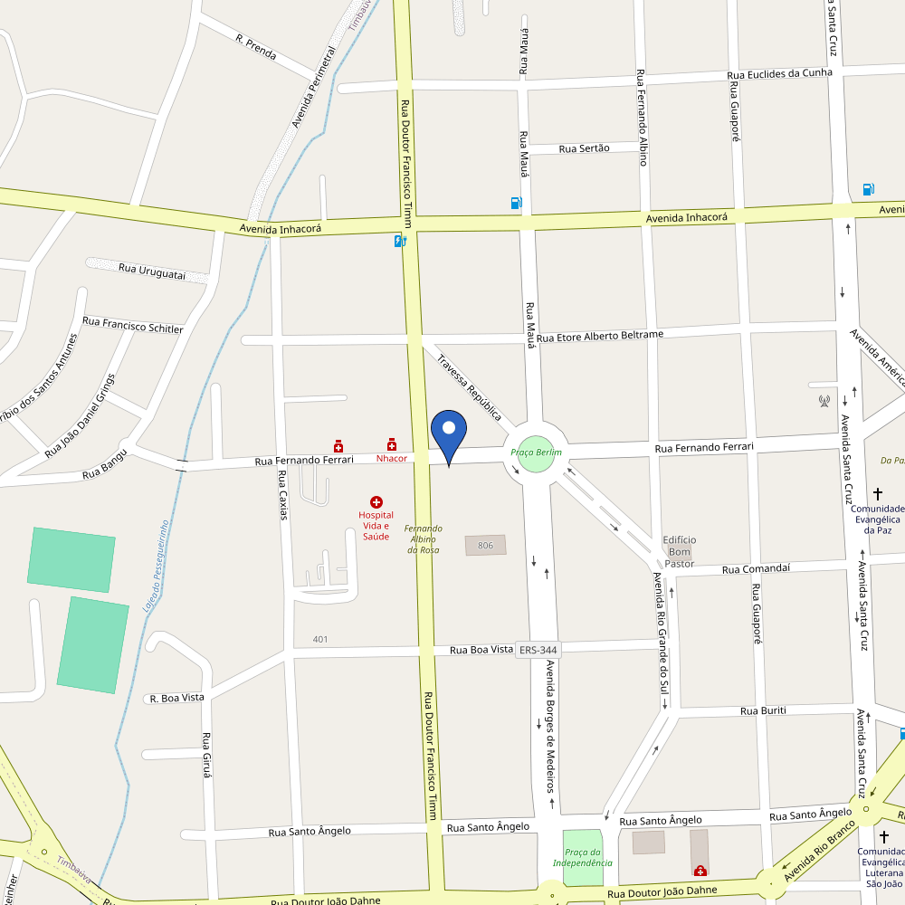 Mapa da estação UNICRED ELEVA - SANTA ROSA/RS