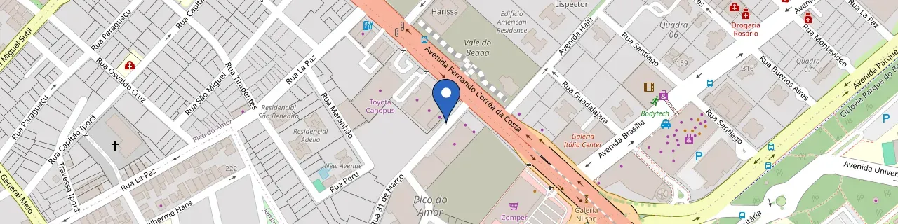 Mapa da estação Audi Center Cuiabá