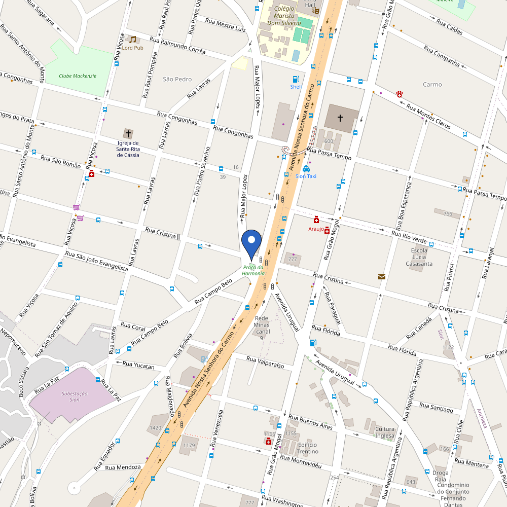 Mapa da estação Posto Ipiranga