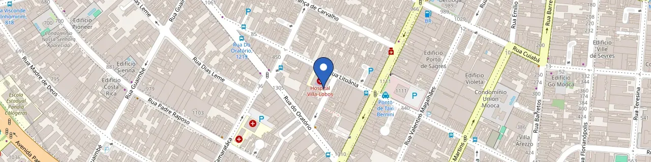 Mapa da estação Hospital Villa Lobos