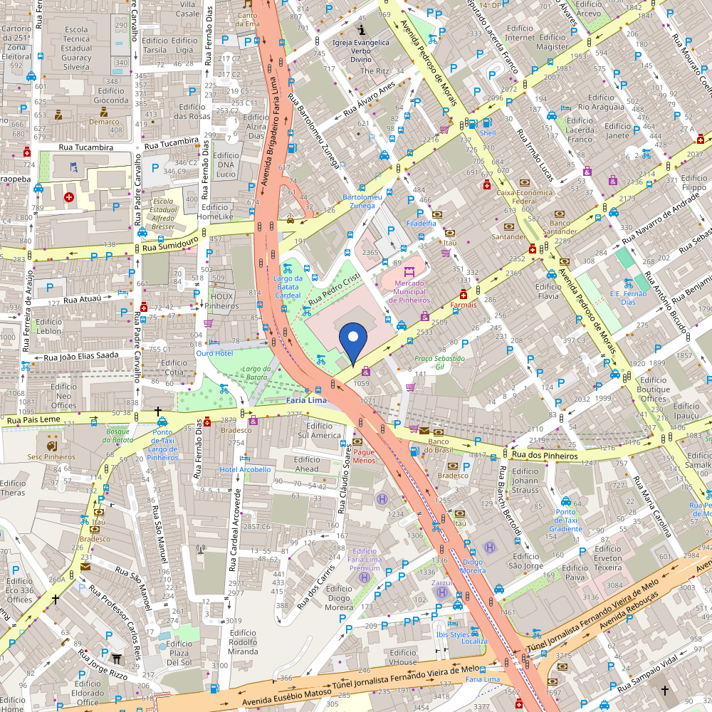 Mapa da estação Faria Lima Plaza