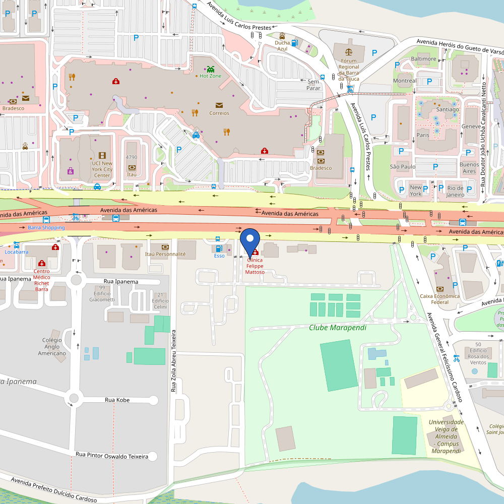 Mapa da estação Clínica Felipe Mattoso