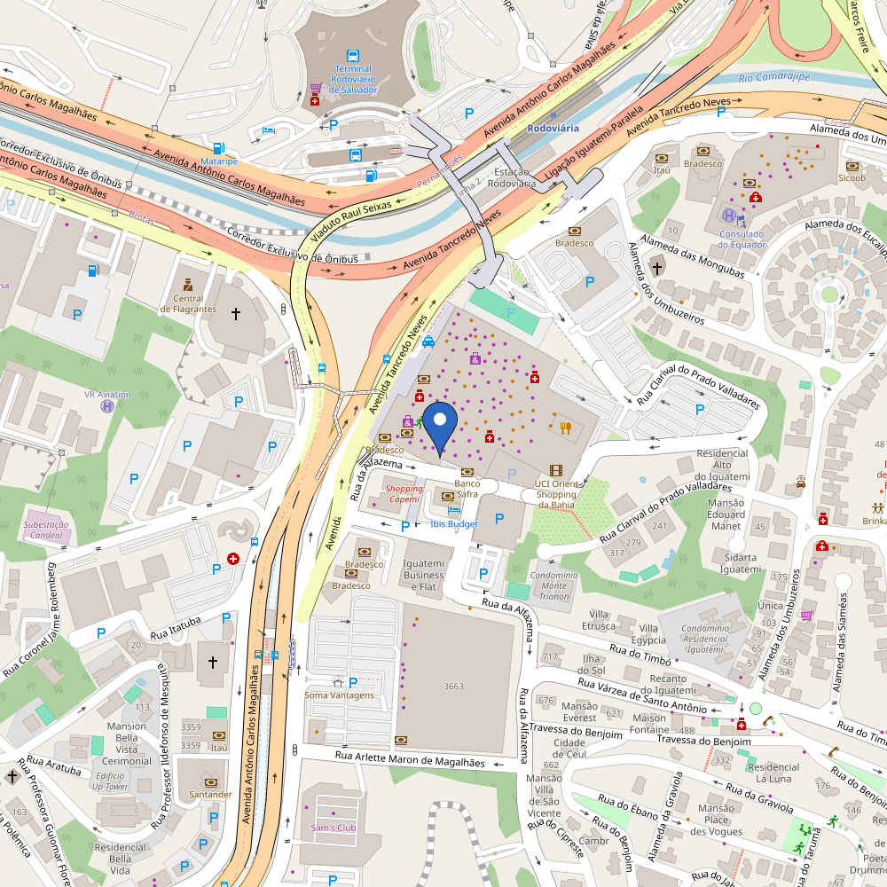 Mapa da estação Shopping Da Bahia