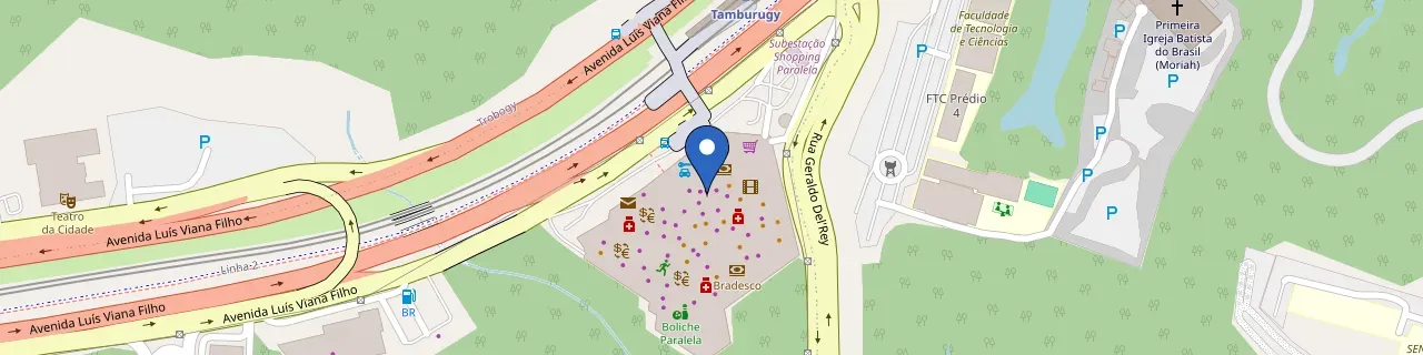 Mapa da estação Shopping Paralela
