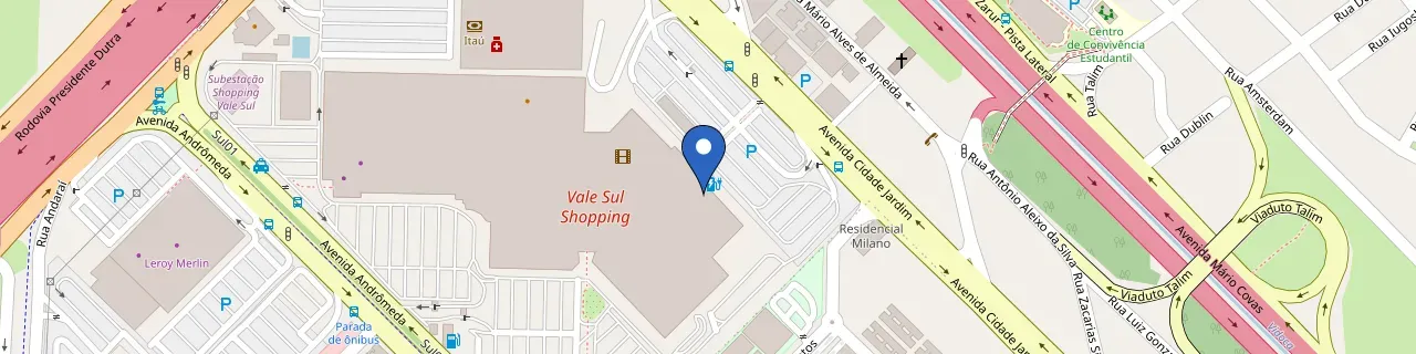 Mapa da estação Vale Sul Shopping SJC