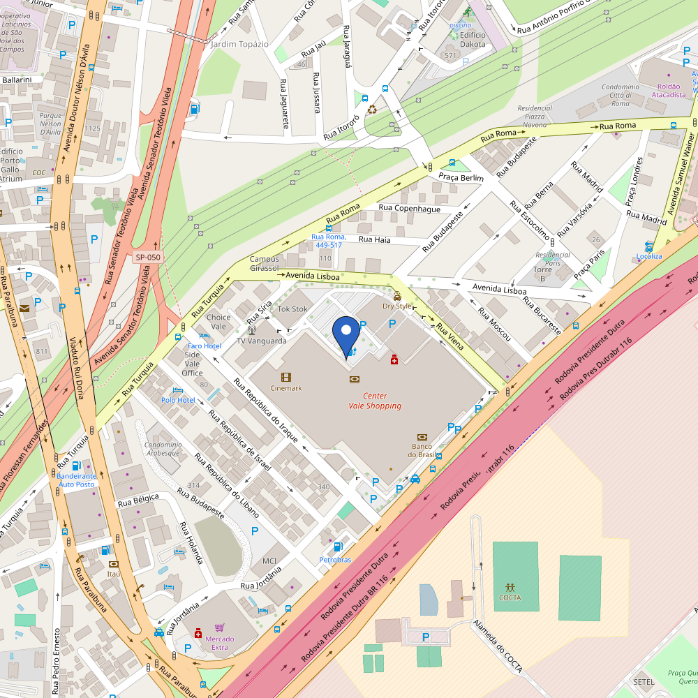 Mapa da estação CenterVale Shopping SJC