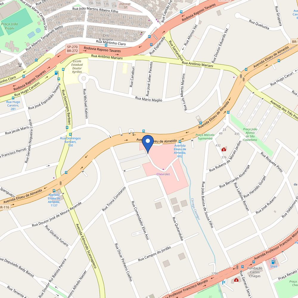 Mapa da estação NISSAN Carrera - Av. Eliseu de Almeida, 715 - Enel X - 7KW
