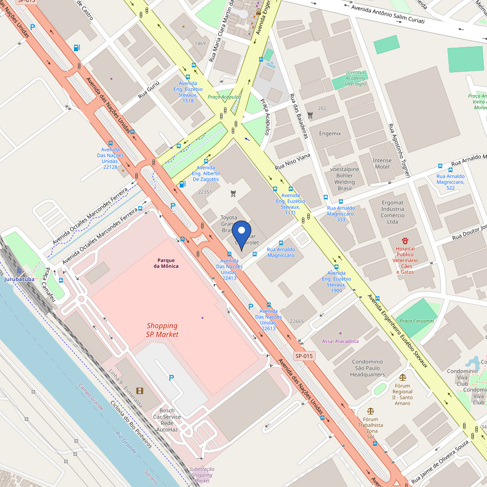 Mapa da estação Tókio Nissan Nações Unidas