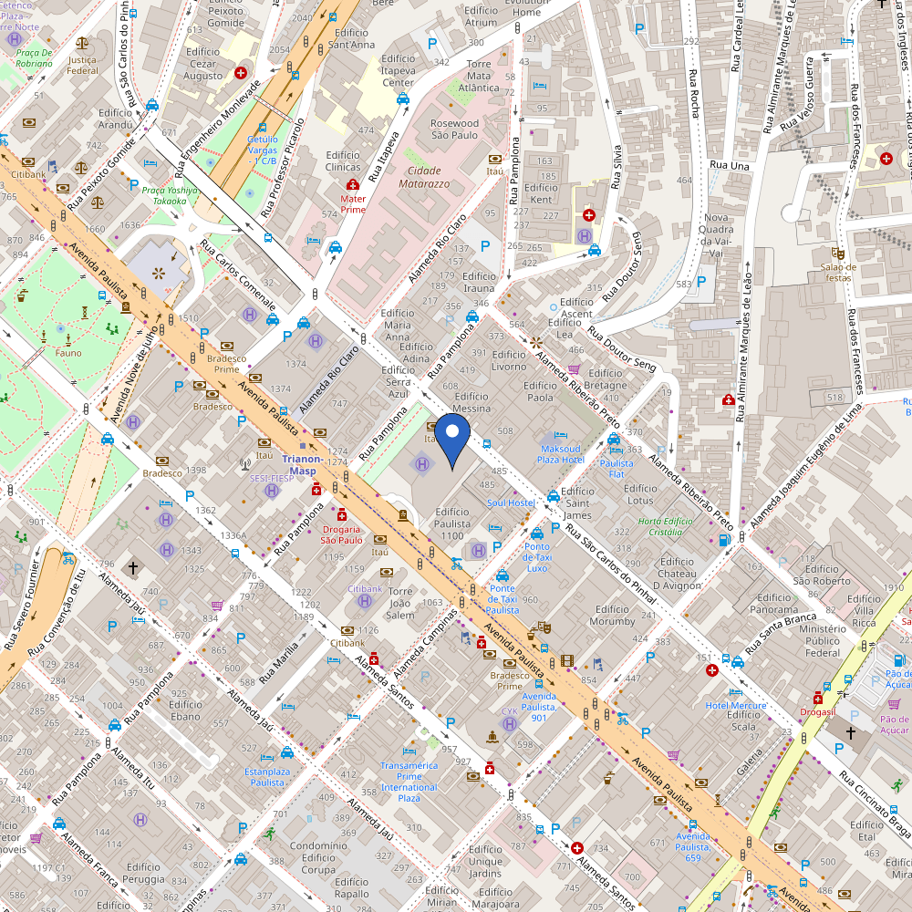 Mapa da estação Shopping Cidade São Paulo