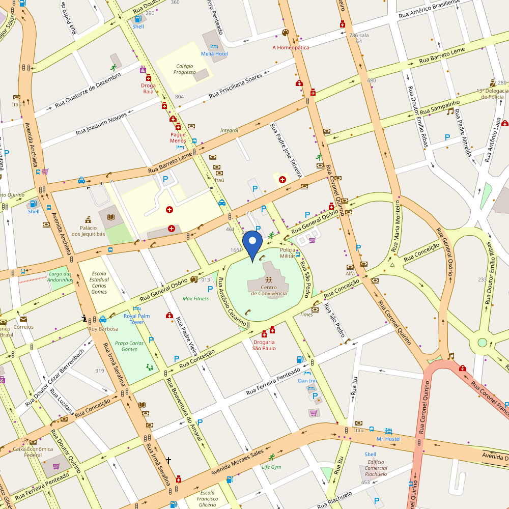 Mapa da estação Centro de Convivência