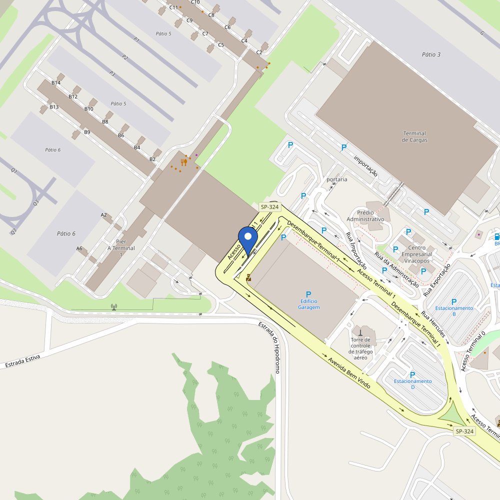 Mapa da estação Beepbeep exclusivo - Aeroporto de Viracopos