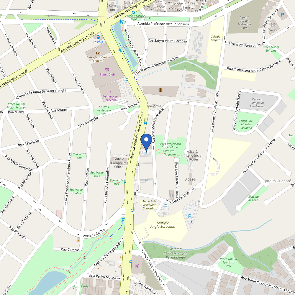 Mapa da estação Padaria Real Campolim