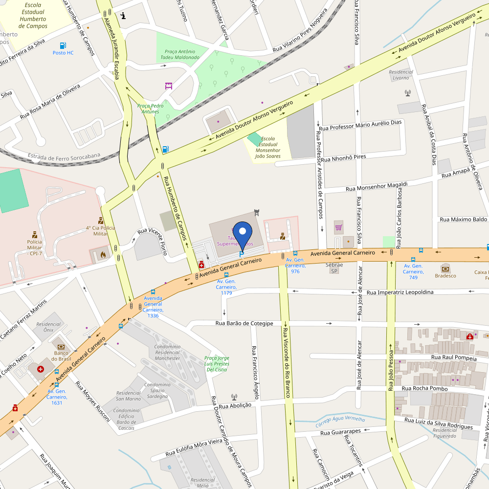 Mapa da estação Tauste General Carneiro