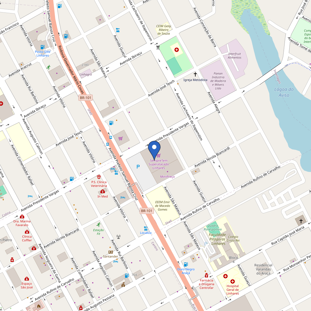 Mapa da estação Hipermercado SempreTem Carone