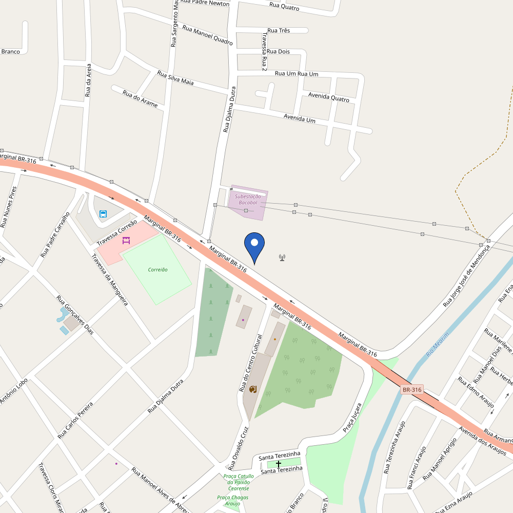 Mapa da estação BR Super Carga - Hotel Jainara