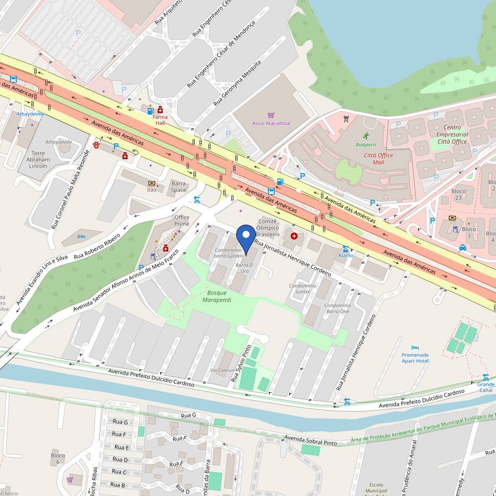 Mapa da estação Condomínio Barra D'oro