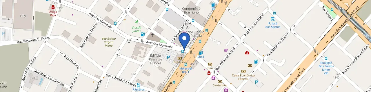 Mapa da estação Carrefour Santo Amaro