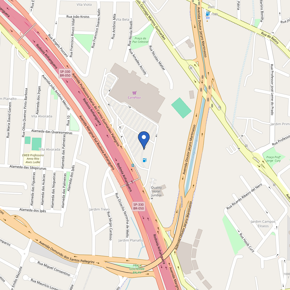 Mapa da estação Posto Carrefour Jundiaí