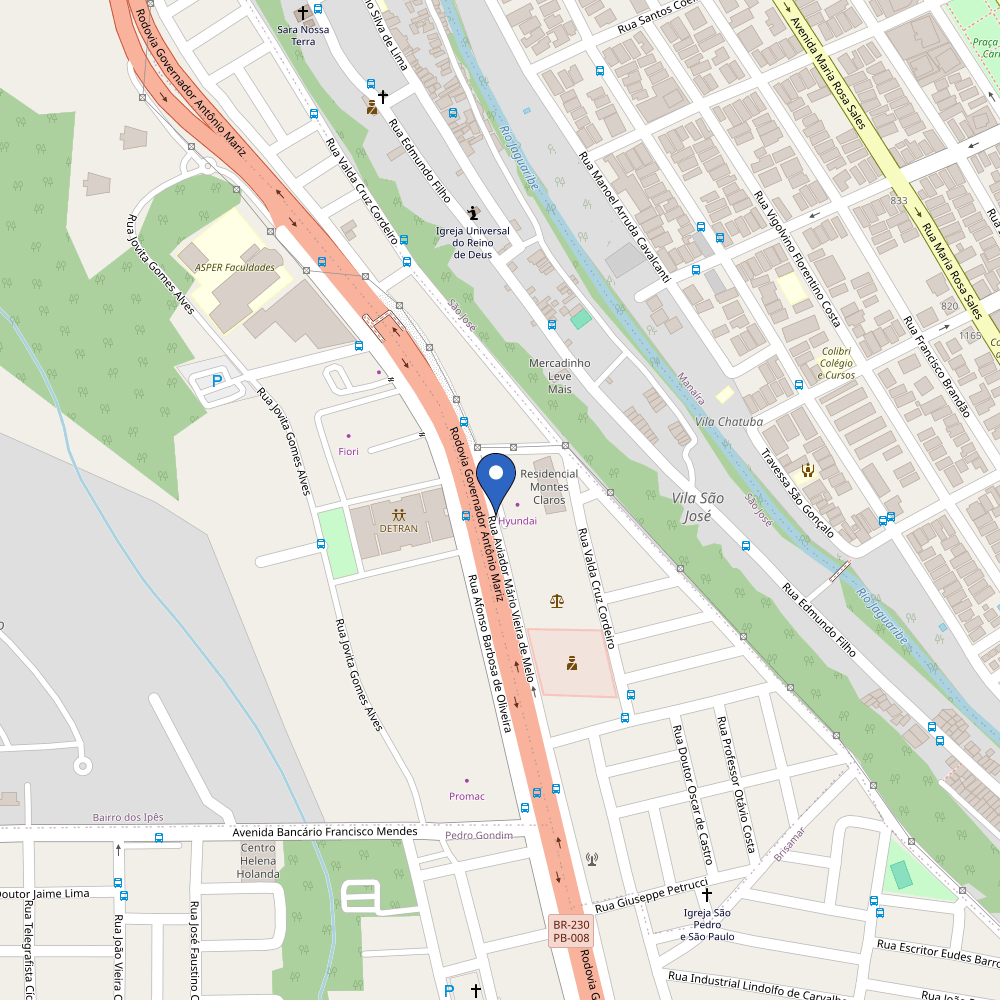 Mapa da estação BYD Parvi João Pessoa