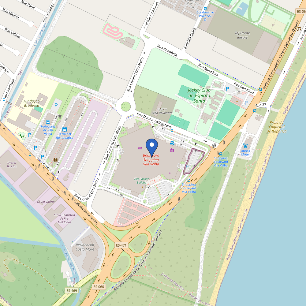Mapa da estação Boulevard Shopping Vila Velha