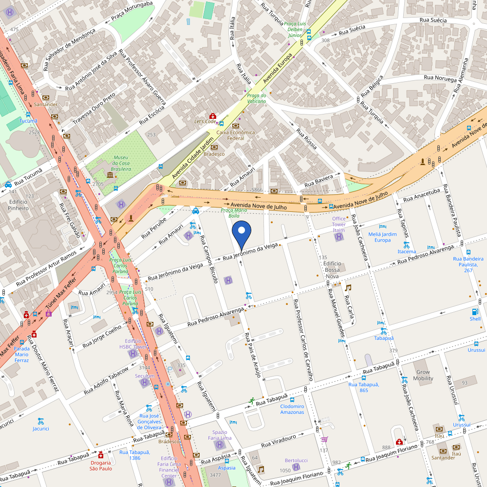Mapa da estação Clarion Faria Lima