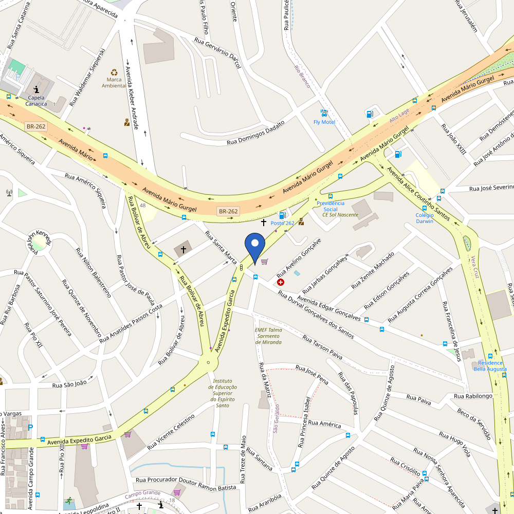 Mapa da estação Parceria BMW e Carone Campo Grande