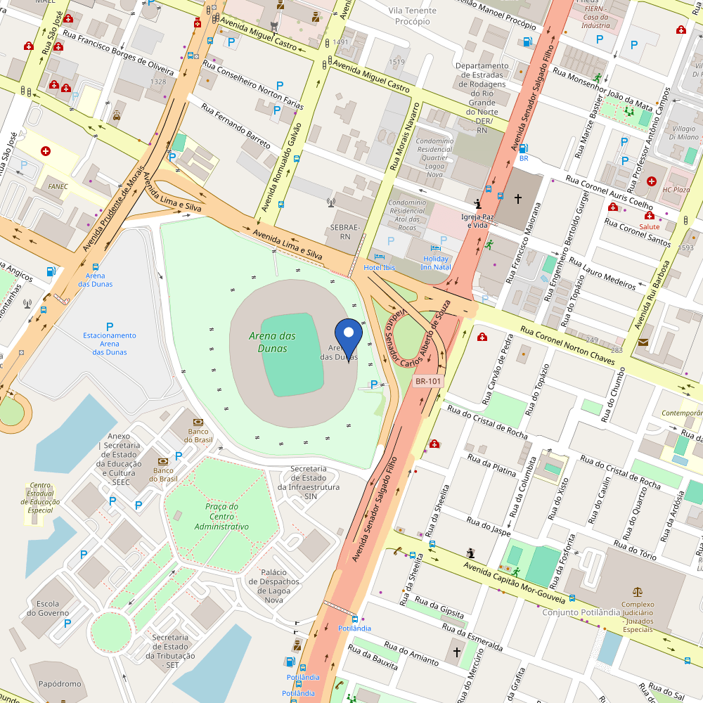 Mapa da estação Arena das Dunas
