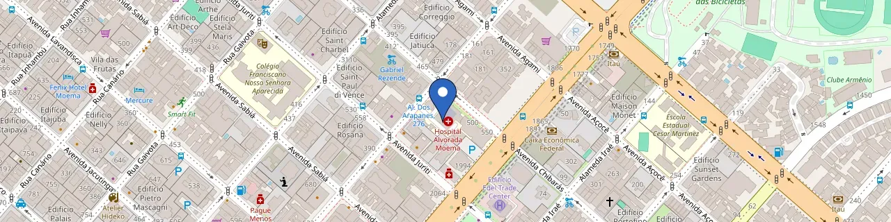 Mapa da estação Hospital Alvorada - Parkstrom