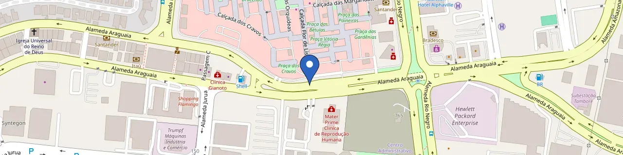 Mapa da estação Condomínio Centro Comercial Alphaville