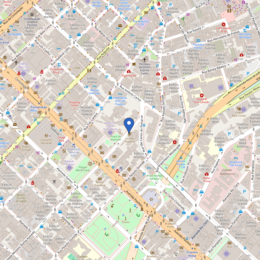 Mapa da estação Alameda Min Rocha Azevedo 38 Prédio