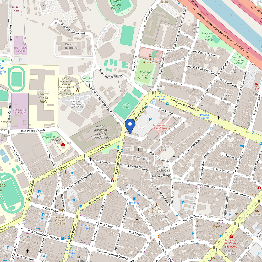 Mapa da estação Eletroposto Canindé Ezvolt