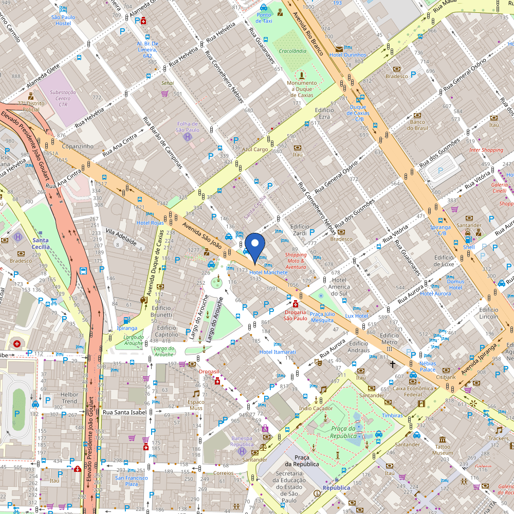 Mapa da estação Power2Go - ibis budget SP Centro São João