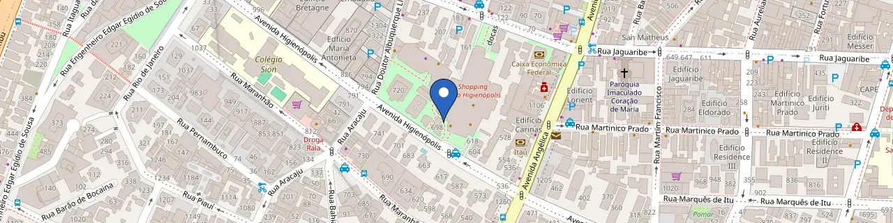 Mapa da estação Shopping Iguatemi Pátio Higienópolis