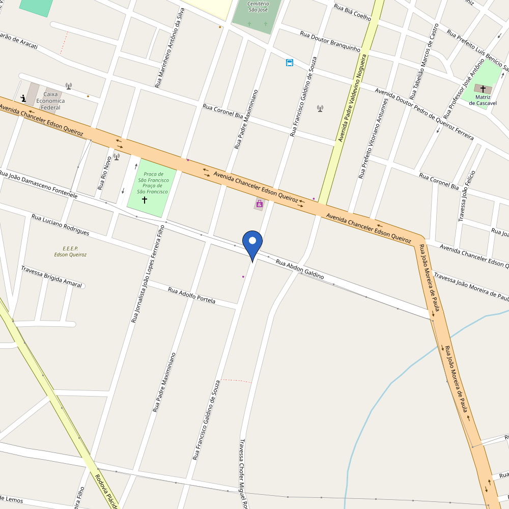 Mapa da estação Cascavel Shopping