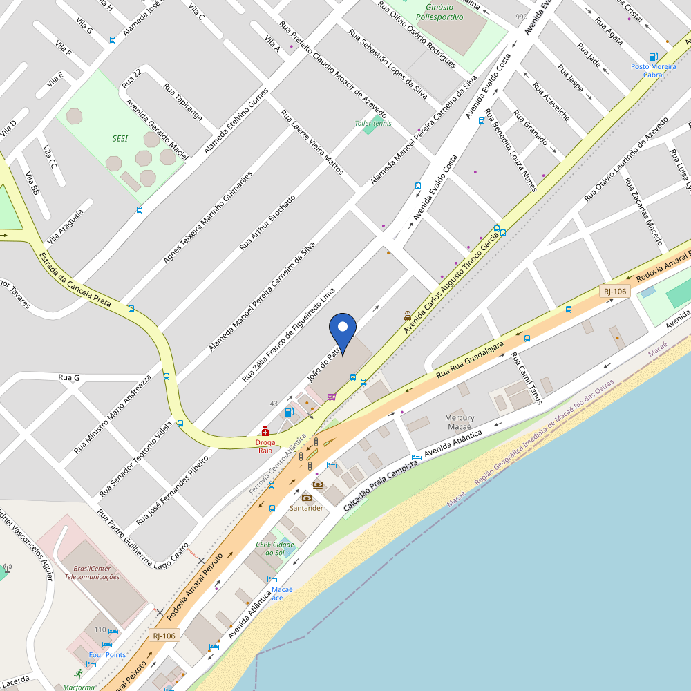 Mapa da estação Extra Mercado