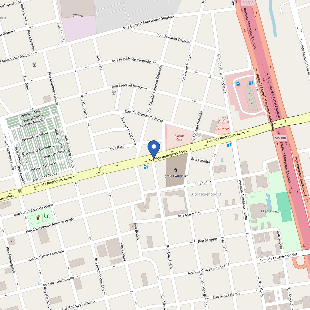 Mapa da estação Proeste